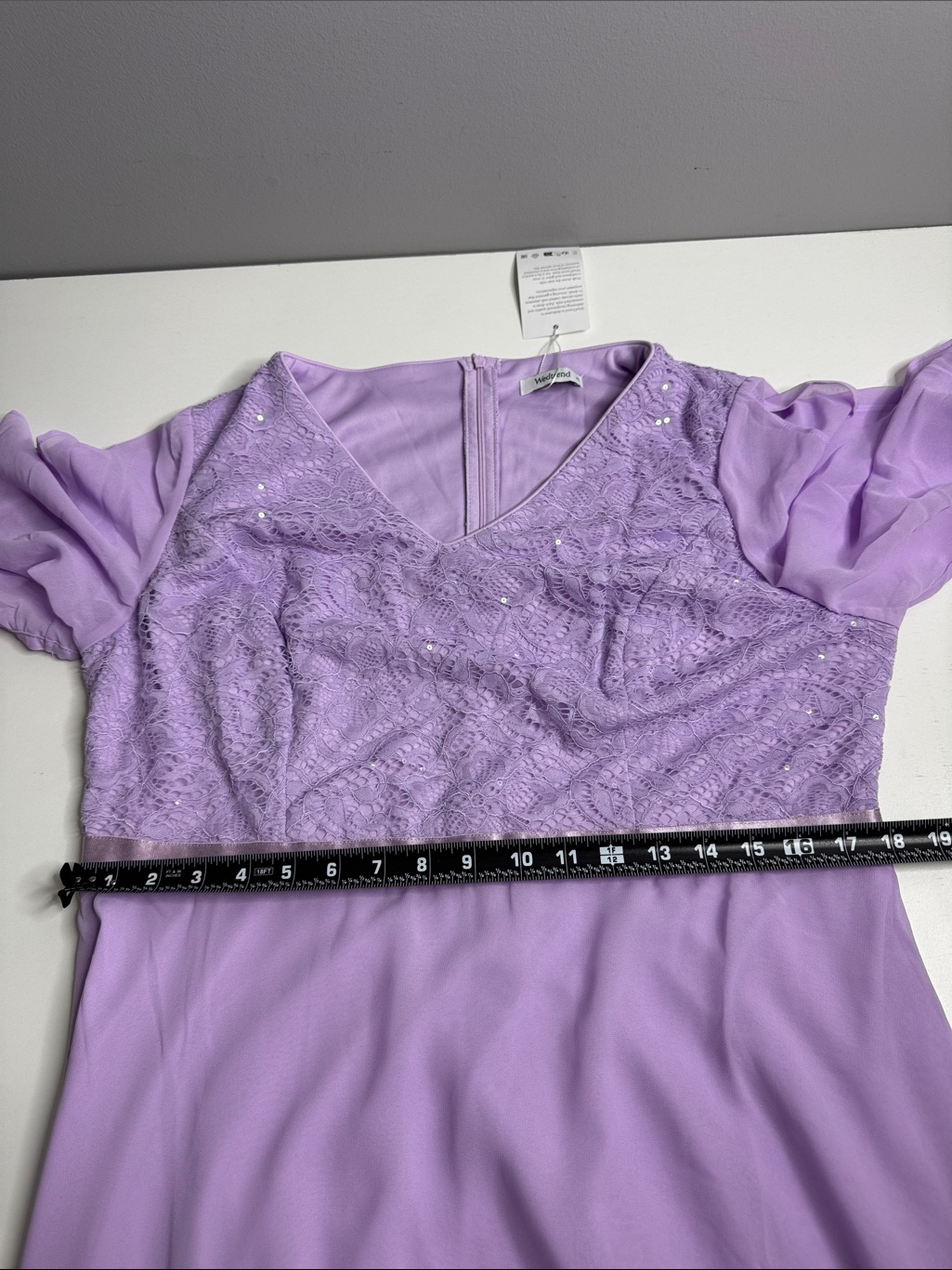 Wedtrend Lavender Sequin Lace Chiffon Evening Dress Nwt — image 7 of 8